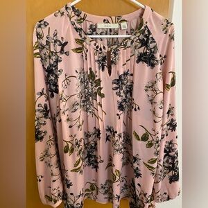 Sejour Pink Floral Long Sleeve Blouse